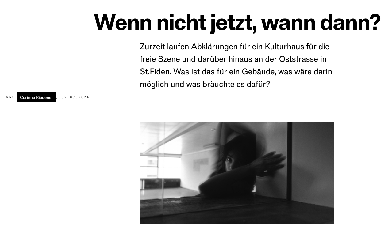 Wenn nicht jetzt, wann dann?